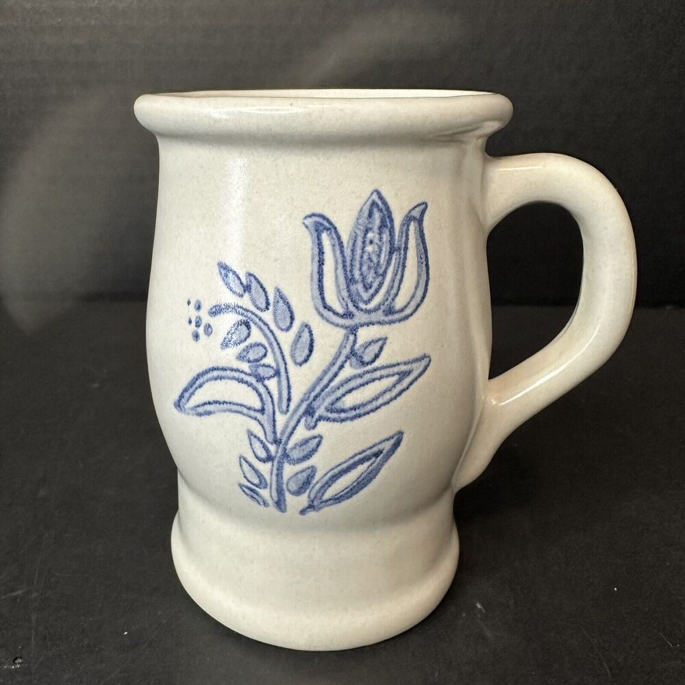 PFALTZGRAFF, Yorktowne Mug, Stoneware 282Y Blue Floral, Smooth, Discontinued